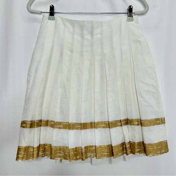 Etcetera cream and gold pleated skirt linen blend - Picture 5 of 5